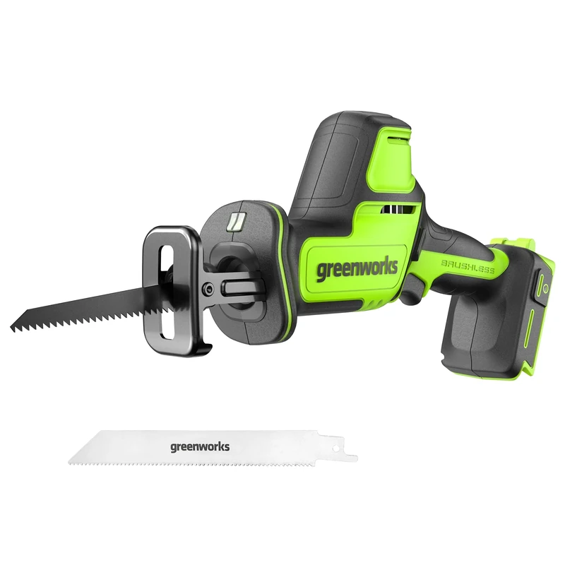 Greenworks 24V Brushless Compact One-Handed Reciprocating Saw (3,000 SPM), Cordless Powered Variable Speed Recip Saw, Battery Not Included