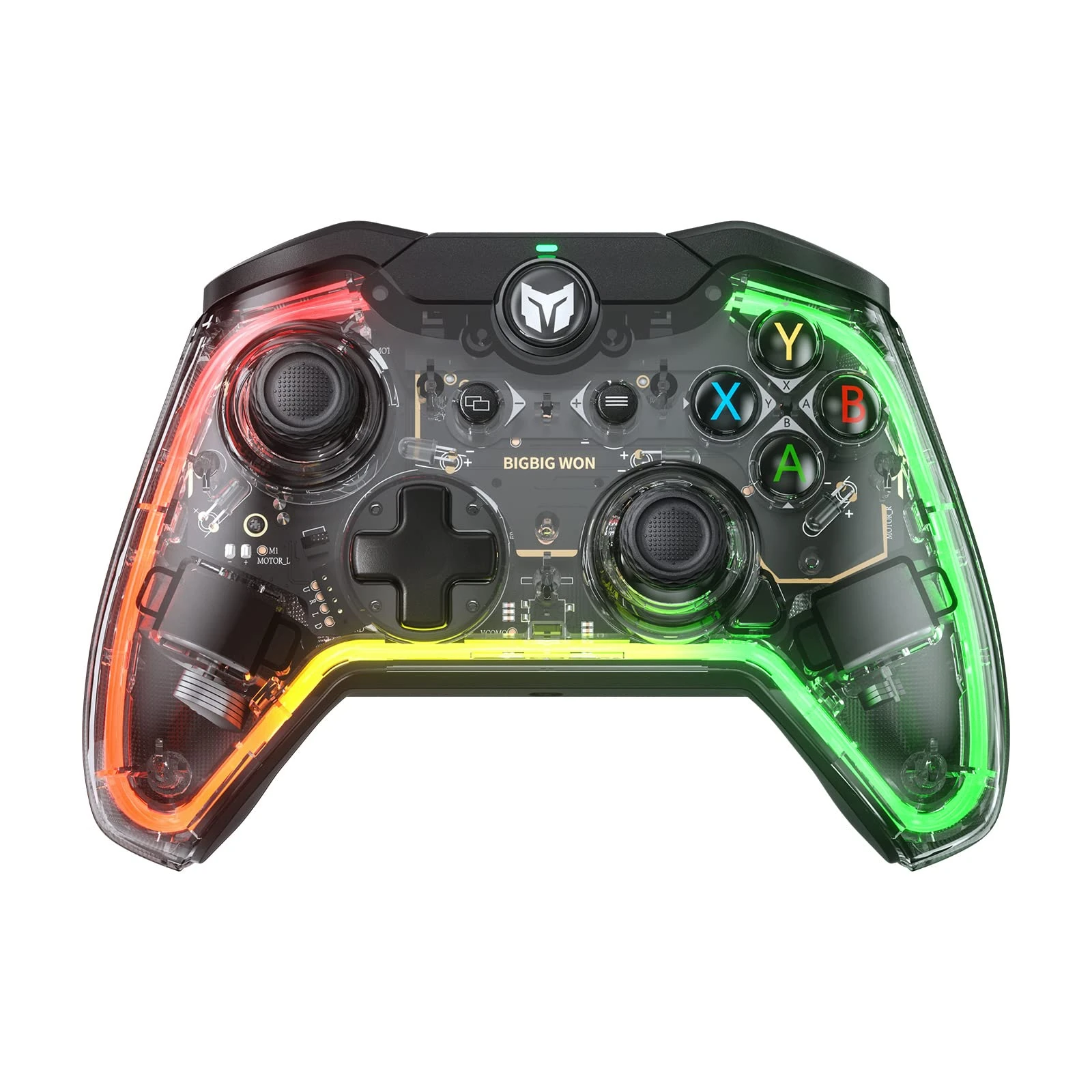 BIGBIG WON Rainbow Lite Wired Gaming Controller for PC, Switch, PS4 - RGB Light, Custom Buttons, Macro, Turbo