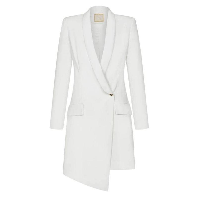 Swing Fashion Women's Blanca | Weiß | M Elegant | Business Sheath Festive Party Cocktail Mini Evening Long Sleeve Dress | V-Neck | Short | White | 38, M