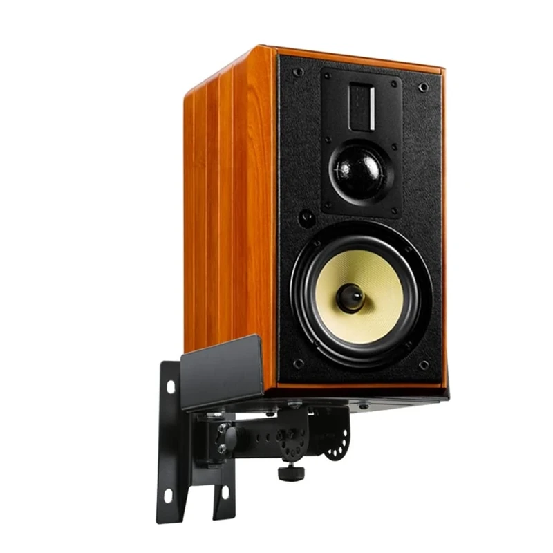 FIFOR Heavy Duty Speaker Wall Mounts with 180° Swivel and 60° Tilt,Hold up to 66lbs, Speaker Wall Mount Bracket for Sound Speakers (Color : Black(single), Size : 19.3-27.3cm)