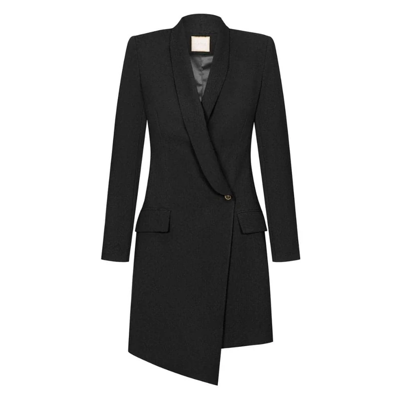 Swing Fashion Women's Blanca | Schwarz | XL Elegant | Business Sheath Festive Party Cocktail Mini Evening Long Sleeve Dress | V-Neck | Short | Black | 42, 16