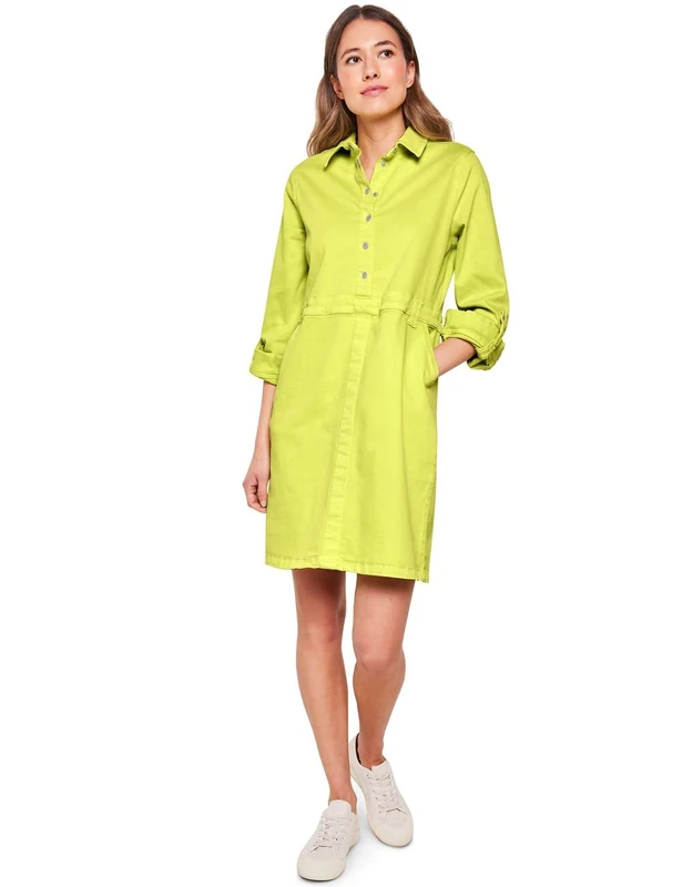 Cecil Women's B143530 Denim Dress, Limelight Yellow, XL