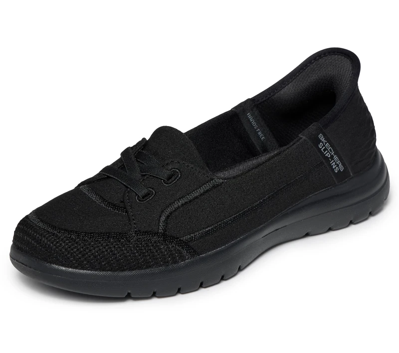 Skechers Women's On-The-Go Flex Top Notch Boat Shoe, Black Textile, 4 UK