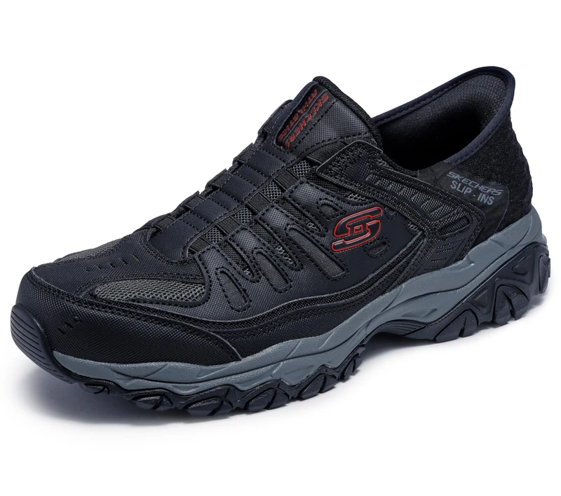 Skechers Men's Afterburn M fit Ridgeburn Hands Free Slip in, Black/Charcoal, 7 - Image 1