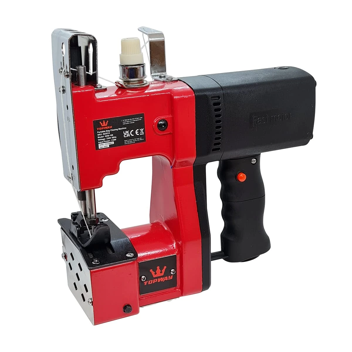 TOPWAY Bag Closer Closing Machine 220V Portable Electric Sewing Stitching Packing Machine Stitcher for Woven/Sack/Rice/Snakeskin/Paper/Plastic Bags, with 2 Rolls Threads 823514
