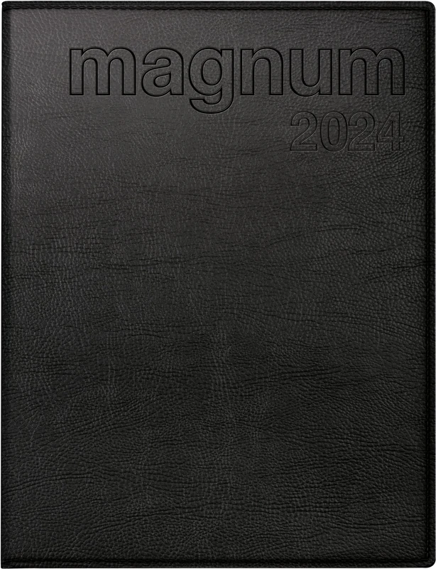 rido/idé Weekly Date Book Calendar Model Magnum 2024 2 Pages = 1 Week Sheet Size 18.3 x 24 cm Black