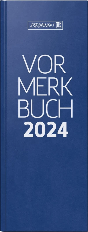 BRUNNEN Daily calendar model 786 2024, 2 pages = 1 day, sheet size 11 x 29.7 cm, blue