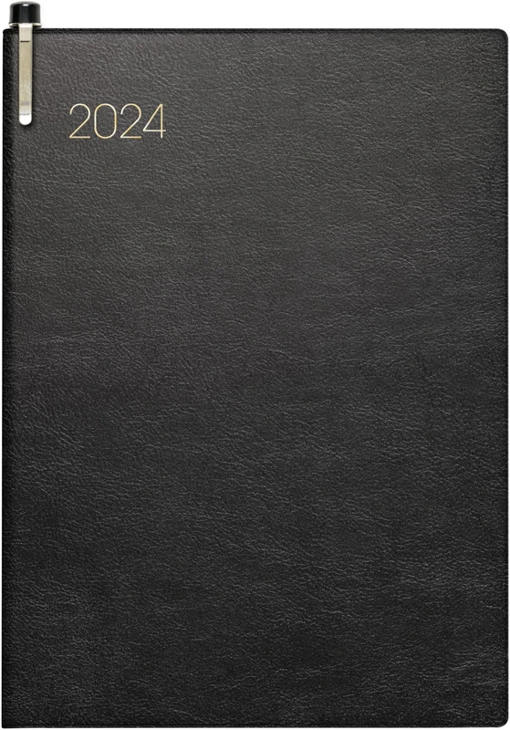 BRUNNEN Weekly calendar model 731 2024, 2 pages = 1 week, sheet size 10 x 14 cm, black