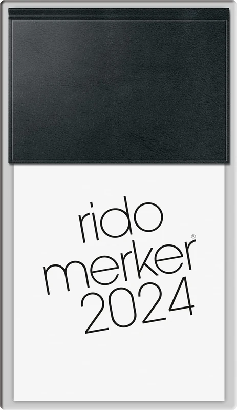 rido/idé Daily calendar model Merker 2024, 1 page = 1 day, sheet size 10.8 x 20.1 cm, black