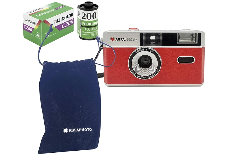 AgfaPhoto Analogue 35 mm photo camera set (colour film + battery)