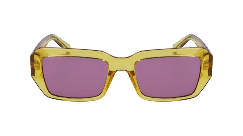Calvin Klein Jeans CKJ23602S 701 Yellow Sunglasses Unisex Iniettato, Rectangle, 53