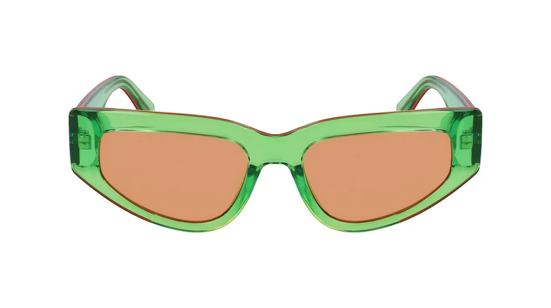 Calvin Klein Jeans Womens Sunglasses CKJ23603S - Green with Solid Orange Lens