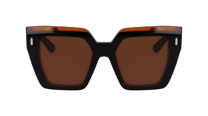 Calvin Klein Women's Sunglasses CK23502S - Black/Charcoal with Solid Brown Lens