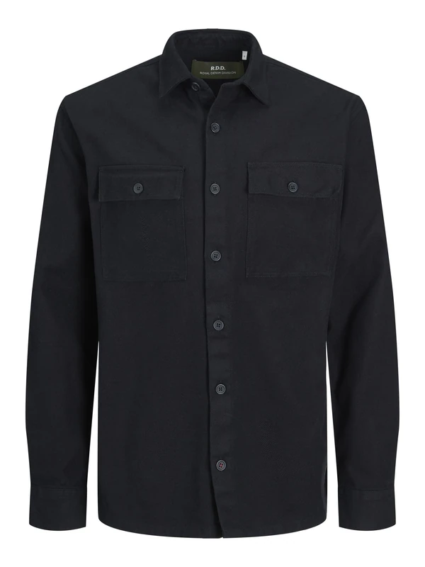 Jack & Jones Men's Rddbrady Solid Overshirt L/S Sn Casual Shirt, Black, XL