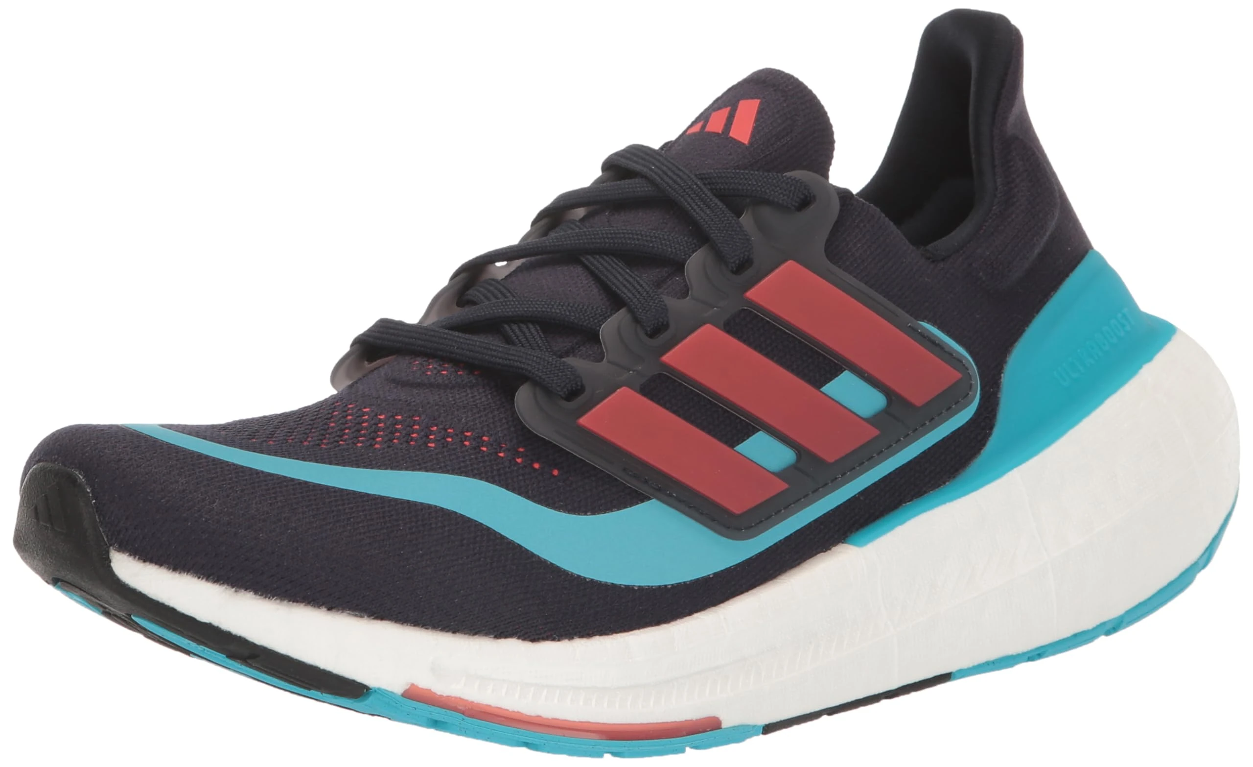 adidas Men's Ultraboost Light Running Shoes Sneaker, Ink/Bright Red/Lucid Cyan, 10 UK