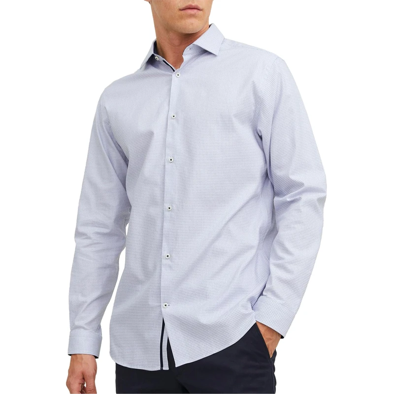 JACK & JONES Men's Jprblaparker Detail Shirt L/S Noos Casual Shirt, White/fit: Slim fit., XXL
