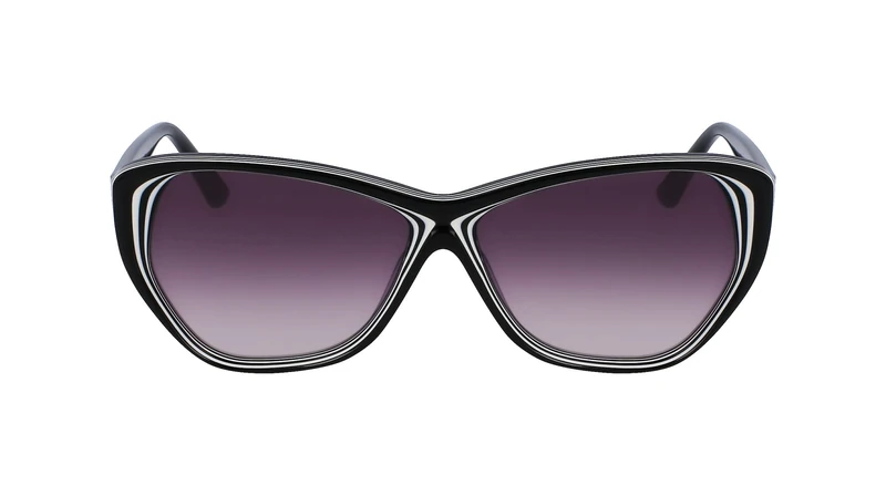 KARL LAGERFELD Women's Sunglasses KL6103S - Black/White with Gradient Smoke Lens