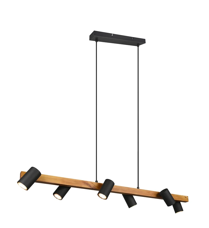 Trio Leuchten Marley 312490632 Pendant Light - Black & Wood