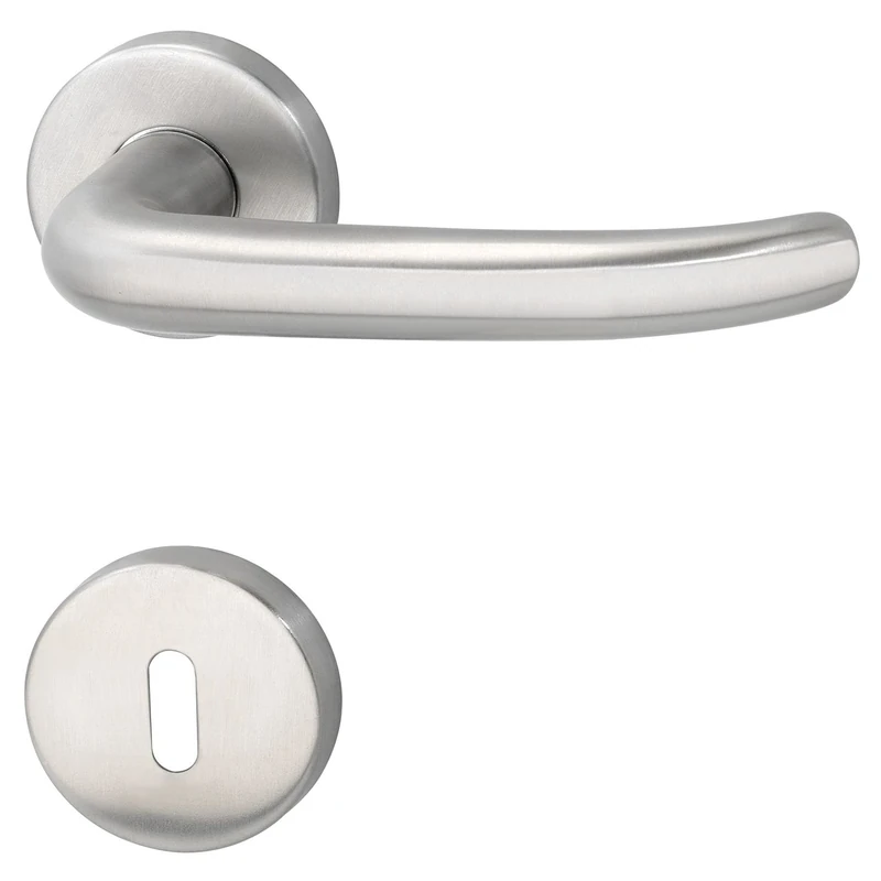 MARCHESI 1935A-2082S-2087PZ-207 PZ, FH Handle Set BRÜNN-on Rosette, 38-45, matt Stainless Steel