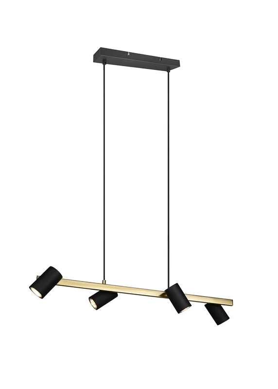 TRIO, Pendant Light, Marley 4xGU10, max.35,0 W Body: Metal, Black Gold L:80 cm, L:18 cm, H:150 cm IP20,Without Illuminant,Height Adjustable