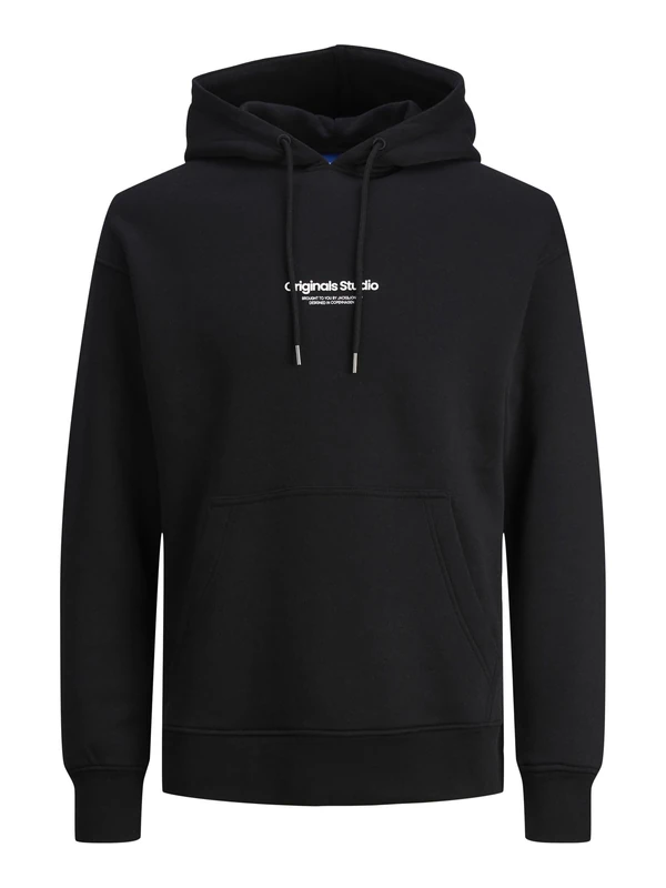 JACK & JONES Mens Jorvester Hoodie Black XXL - Image 1