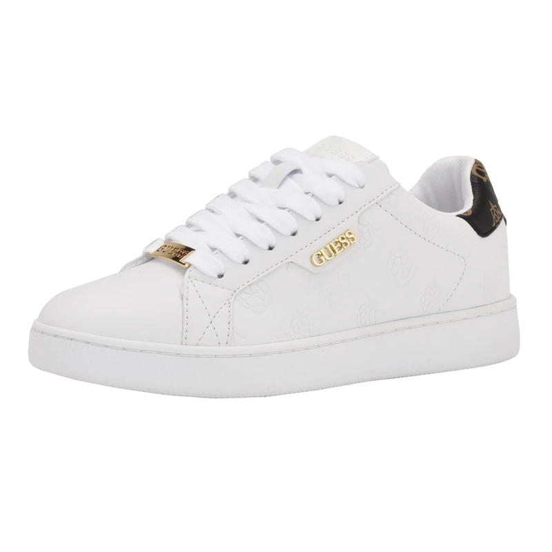 GUESS Women's Renzy Sneaker, White, 3 UK