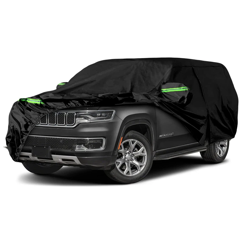 Waterproof Car Cover Replace for 2022-2023 Jeep Wagoneer/Grand Wagoneer, 6 Layers All Weather Car Covers with Door Zipper & Windproof Bands for Snow Rain Dust Hail Protection