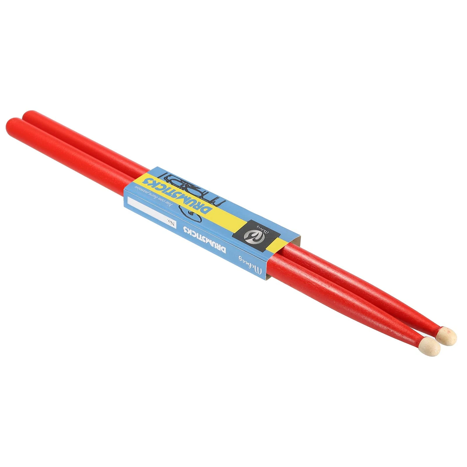 PATIKIL Maple Wood Drumstick Anti Slip Drum Stick 5A Red 1 Pair for Drumming Musical Instrument Percussion