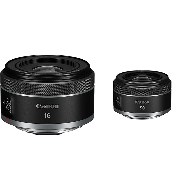 Canon RF 16mm F2.8 STM - Ultra-wide lens for Canon R system cameras, ideal for volgging, landscapes and architecture. & RF 50 mm F1.8 STM Lens, Compact and Lightweight, Fast F1.8 Aperture