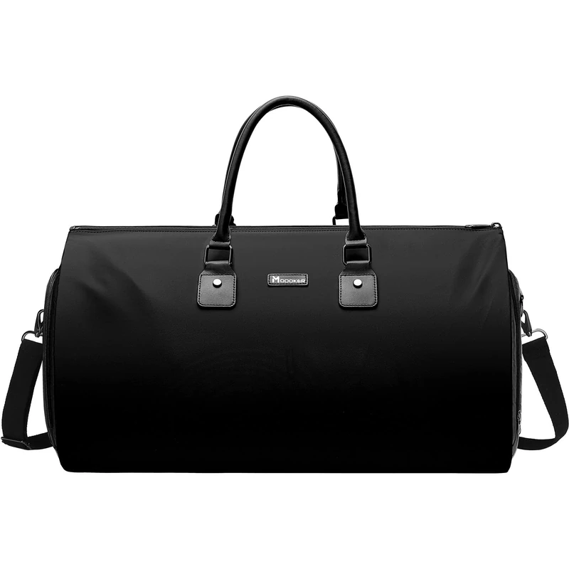Womens Convertible Garment Bags for Travel, Modoker Waterproof Carry On Garment Bag Garment Duffel Bag, A Black