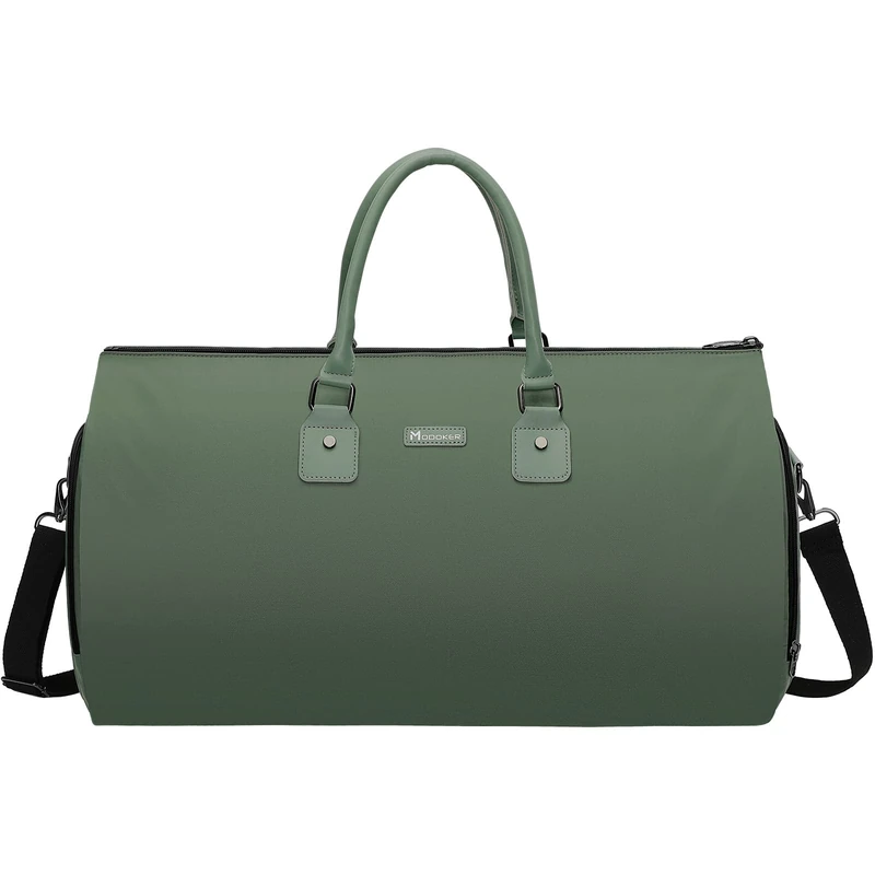 Modoker Convertible Garment Bags for Travel, Carry on Garment Duffel Bag for Women Men Weekender - 2 in 1 Hanging Suitcase Suit Travel Bags, Green