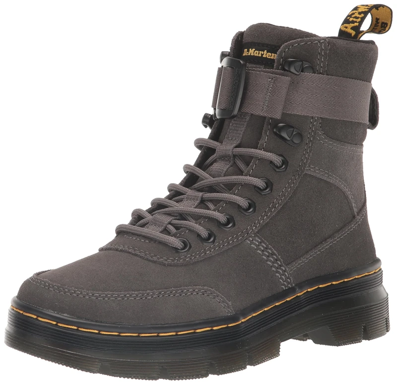 Dr. Martens Unisex-Adult Combs Tech Fashion Boot, Gunmetal E.h. Suede, 5 Women/4 Men