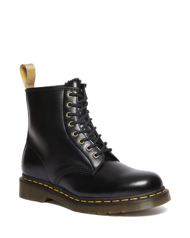 Dr. Martens 31136001 8 Eye Boot Men Black Norfolk Flat & Black Borg Fleece UK 10