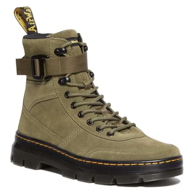 Dr. Martens Unisex Combs Tech Fashion Boot - Olive E.H. Suede, 3 UK