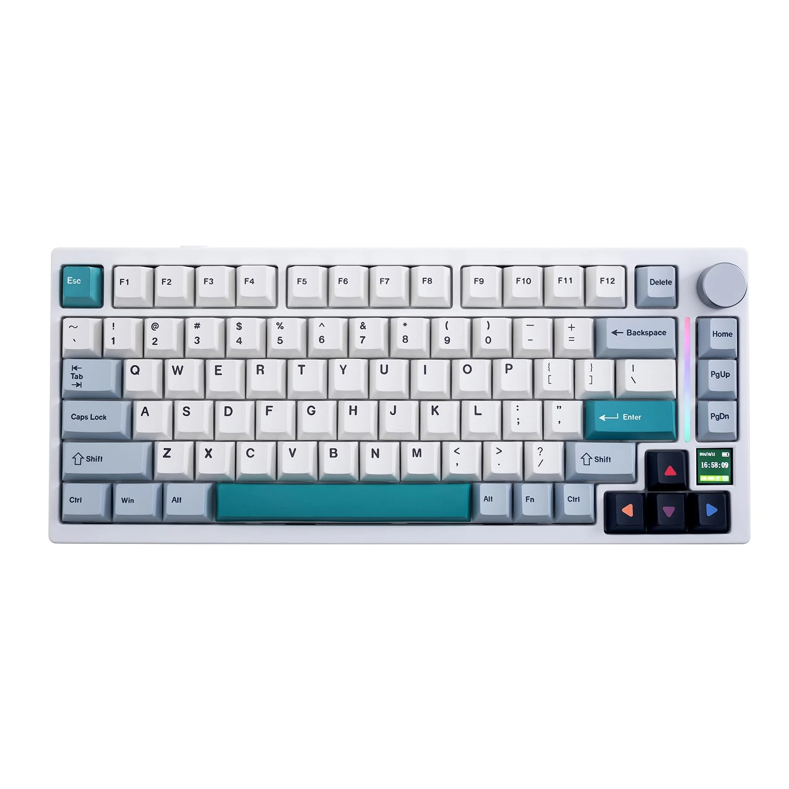 GK GAMAKAY TK75 75% Mute Mechanical Keyboard with Knob Control, Hot Swap RGB Bluetooth 5.0/2.4GHz Wireless/USB-C Wired PBT Cherry Profile Keycaps Silent Gaming Keyboard (GamaKay Pegasus Switch)