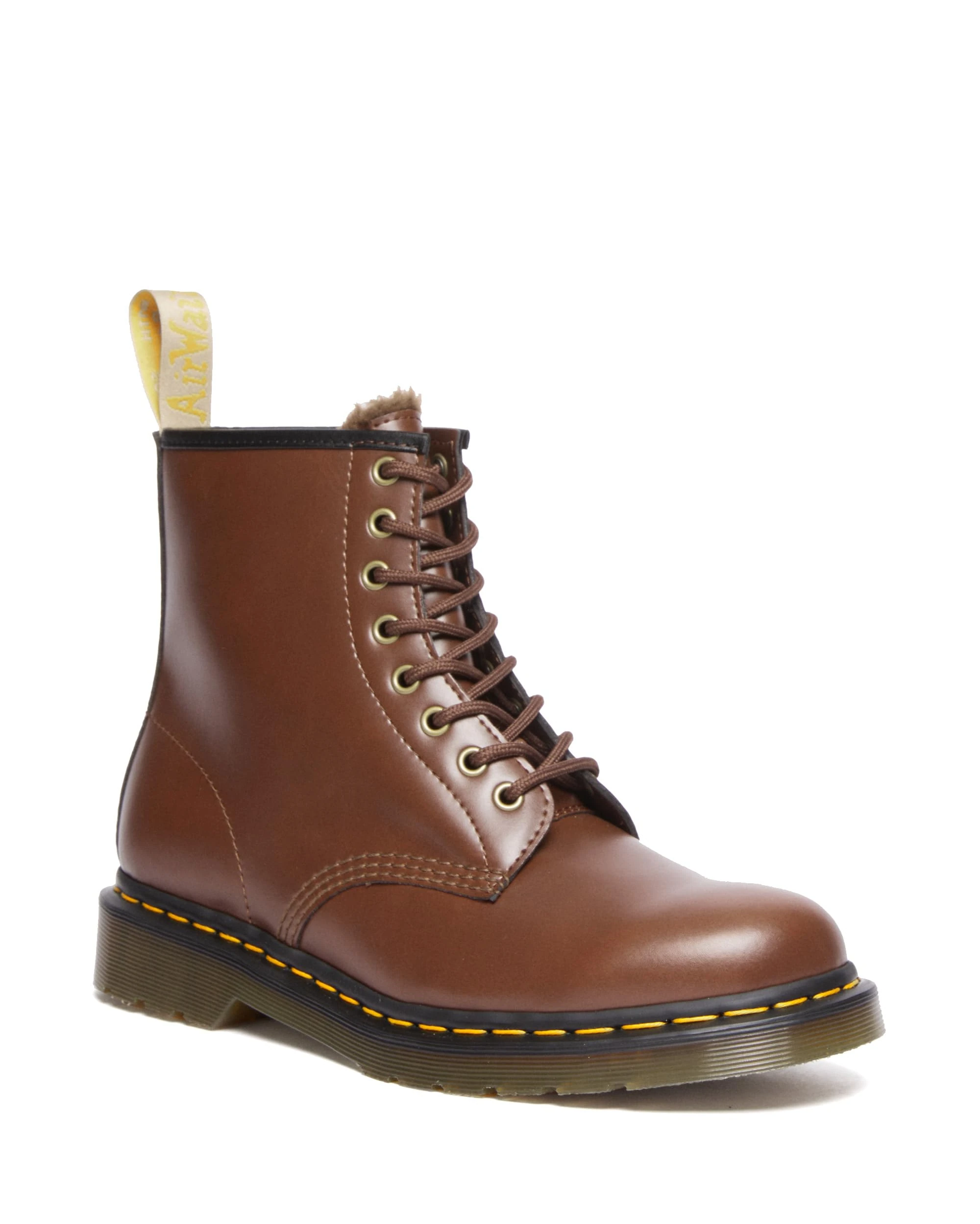 Dr. Martens unisex-adult Vegan 1460, Brown Norfolk Flat, 14 Women/13 Men