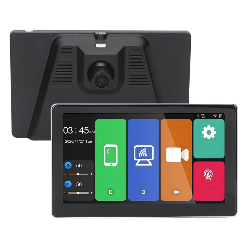 4k Dash Cam, Car Stereo Wireless Auto with 7 Inch Screen, Dash Cam Front and Rear Backup Camera, Parking Assistance, G Sensor, Bt5.0 and Voice Control for Car