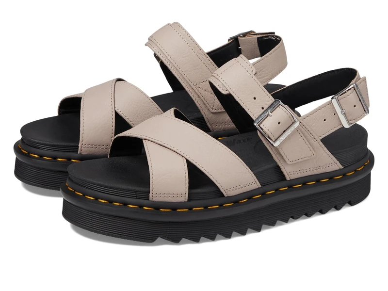 Dr. Martens Women's Voss Ii Sandal, Vintage Taupe Pisa, 3 UK