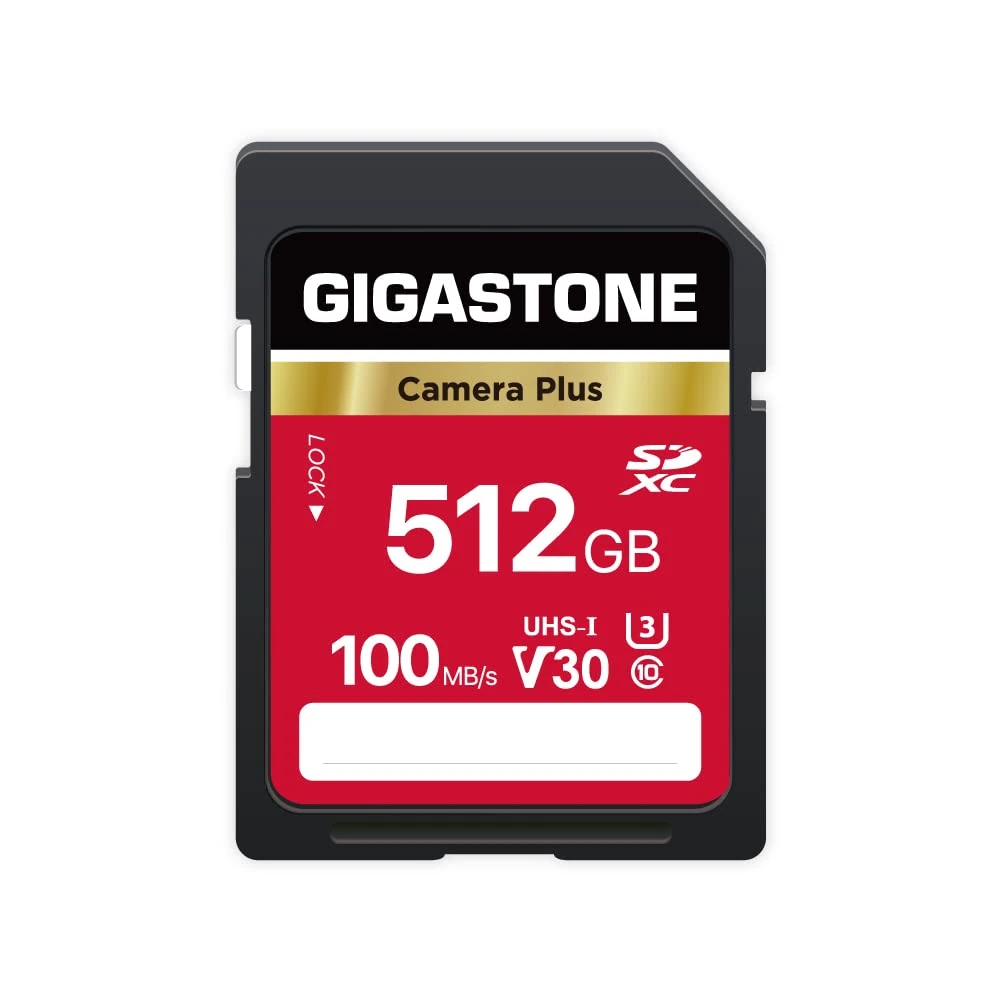 GIGASTONE 512GB SD Card, Camera Plus, V30 SDXC Memory Card High Speed UHD Video Compatible with Canon Nikon Sony Pentax Kodak Olympus Panasonic Digital Camera, with 1 Mini case