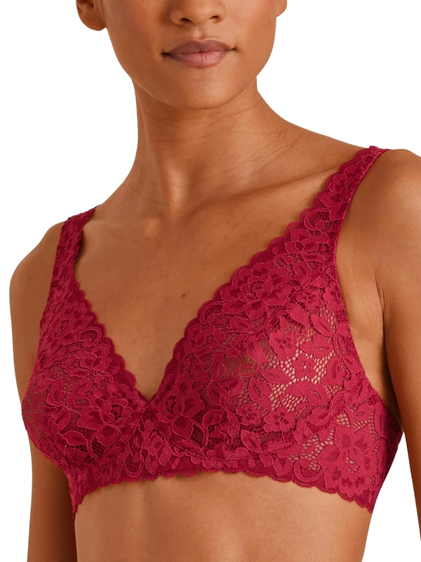 CALIDA Women's Natural Comfort Lace Bra, Rio Red, 32A