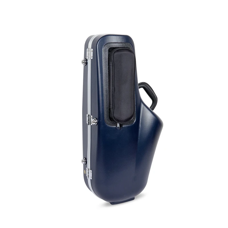 Crossrock ABS Alto Saxophone Case | Contoured Blue Shell, Shoulder Strap, Storage Pocket, Plush Lining – Durable ABS Hard Case -Blue (CRA862ASBL)