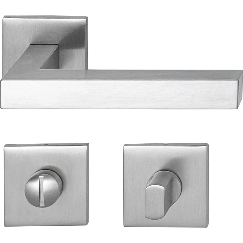 MARCHESI 1836M.2145M-2148M-WC 4211B-207 Square Handle Set on Flat Rosette Toilet Matte Stainless Steel