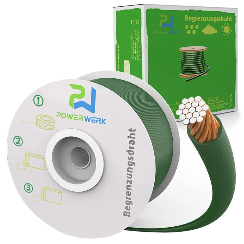 PowerWERK® 250 m Boundary Cable for Robotic lawnmowers, Lawn mowers, Accessory Set, Boundary Wire for Search Cables, Compatible with Gardena/Bosch/Husqvarna/Worx/Honda/Robomow and Much More.