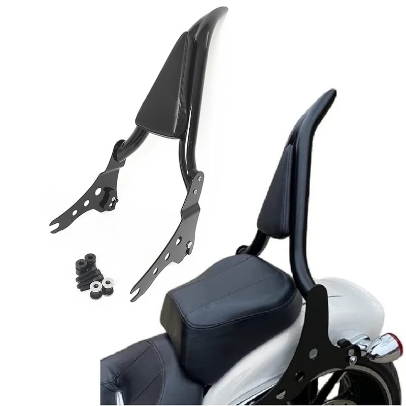 Black Sissy Bar Backrest for Harley Heritage Classic FLHC Street Bob FXBB 2018-2023, Softail Standard 18-23, Softail Slim FLSL Deluxe FLDE 18-21 Passenger Backrest Rear Pad [23 Inches]