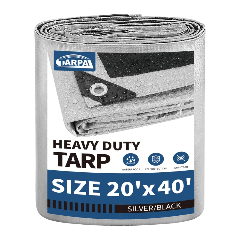 TARPAL 20x40 Feet Tarps Silver 10.5Mil Multipurpose Protective Cover