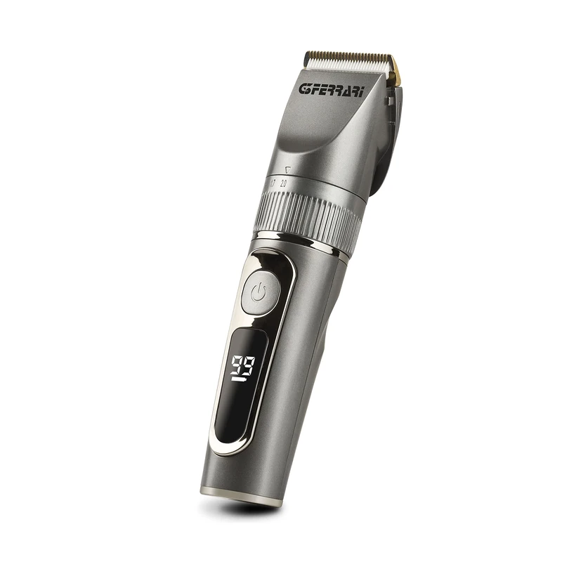 G3 Ferrari G30049 Rechargeable Beard and Hair Trimmer, 200 mAh Lithium Battery, Digital Display, Cordless Operation, USB Charging, Super Battery 3 Hours, Grey - Image 1