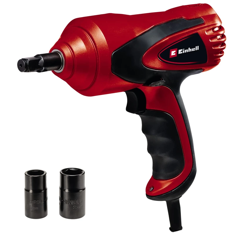 Einhell Car Impact Wrench CC-HS 12/2 (12 V, Max. 350 Nm Torque, Integrated Spirit Level, LED Light, Includes 2 Sockets with 17/19 & 21/23 mm)