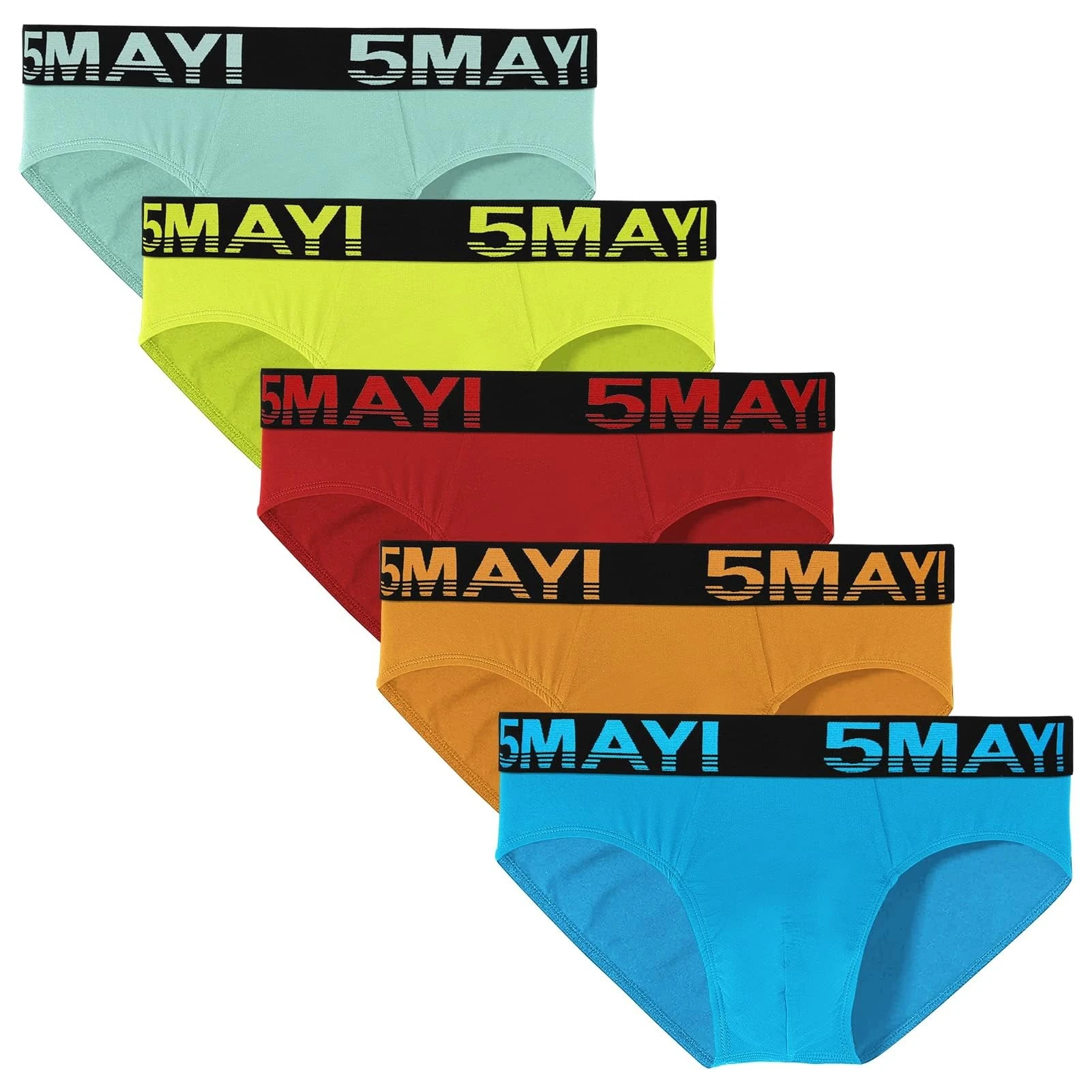 5Mayi Mens Underwear Briefs Modal Hip Briefs Flyless Classics Mens Underpants XL
