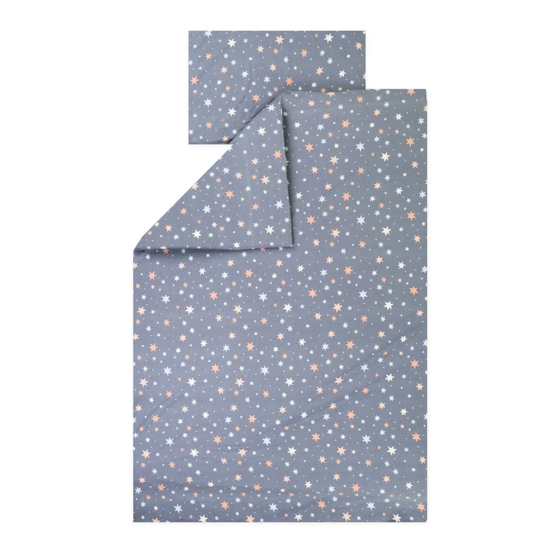 Julius Zöllner Jersey Children's Bed Linen 100 x 135 cm + 40 x 60 cm, 2-Piece Set Consisting of Duvet Cover and Pillowcase, 100% Jersey Cotton, with Zip, Standard 100 by Oeko-Tex, Shiny Stars