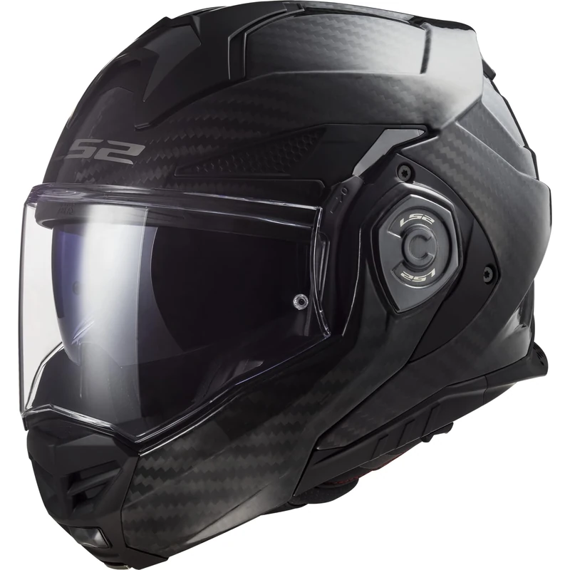LS2 FF901 Advant X Carbon Black Modular 180° Flip Front Dual Visor Full Face Motorbike Helmet Sport. ECE 22.06 Certified. Complete With Pinlock and Luxury Camo Backpack Style Carry Bag - 3XL (65-66cm)